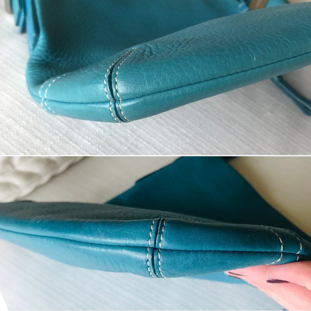 Coach Vintage Legacy Leather Slim Duffle Shoulder Crossbody Purse Blue 1427 Y2K - Picture 12 of 16